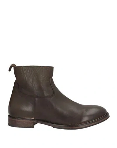 Moma Woman Ankle Boots Military Green Size 9 Calfskin In Brown