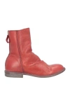 Moma Woman Ankle Boots Rust Size 8 Leather In Red