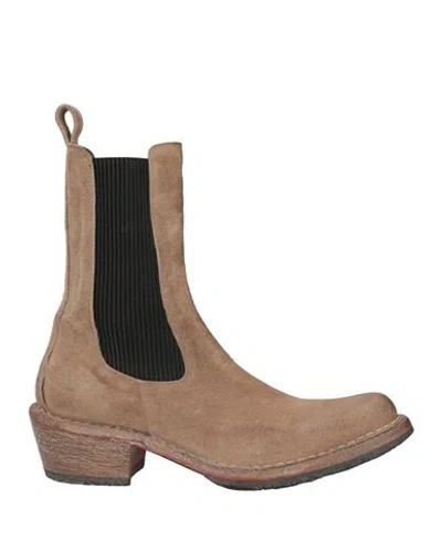 Moma Woman Ankle Boots Sand Size 8 Leather In Beige