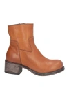 Moma Woman Ankle Boots Tan Size 5 Leather In Brown