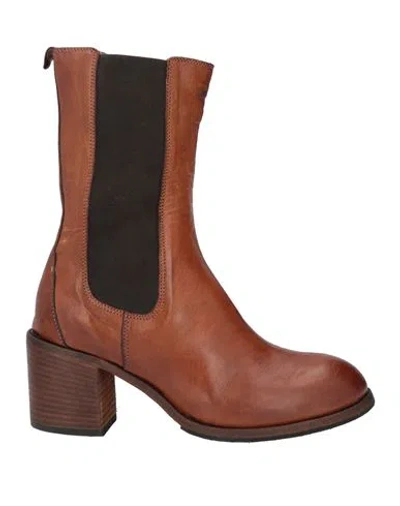 Moma Woman Ankle Boots Tan Size 6.5 Calfskin In Brown