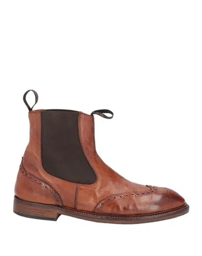 Moma Woman Ankle Boots Tan Size 7 Leather In Brown
