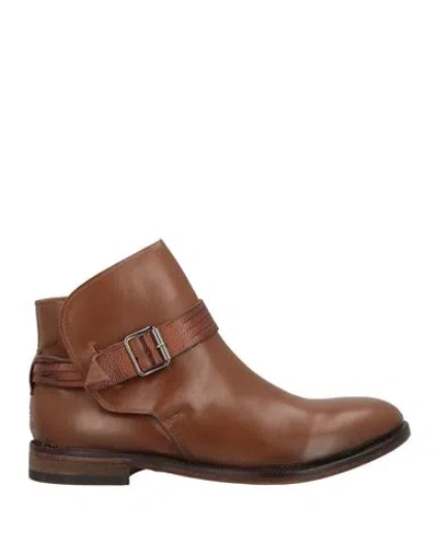 Moma Woman Ankle Boots Tan Size 8 Calfskin In Brown