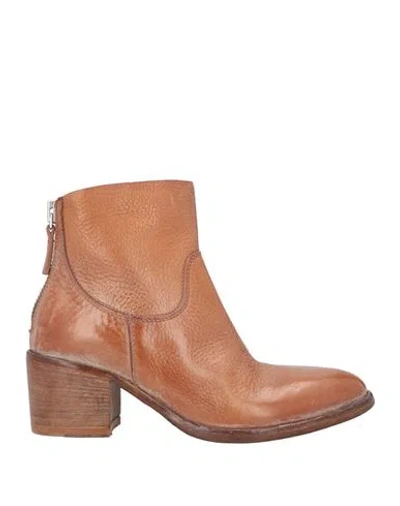Moma Woman Ankle Boots Tan Size 8 Leather In Brown