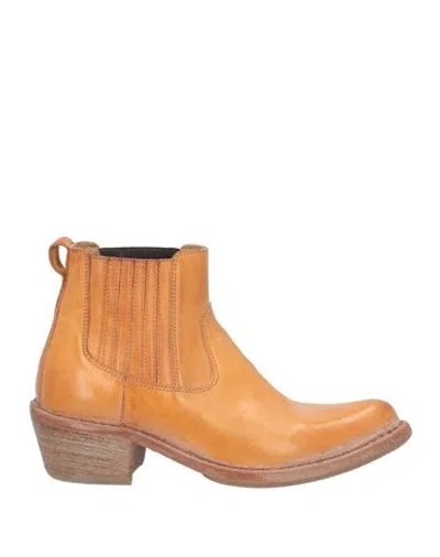 Moma Woman Ankle Boots Tan Size 7 Leather In Brown