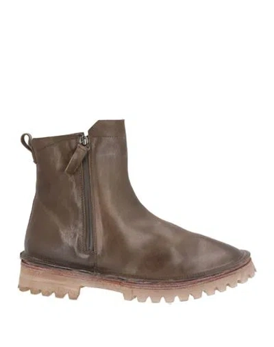 Moma Woman Ankle Boots Taupe Size 7.5 Leather In Brown