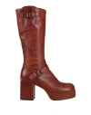 Moma Woman Boot Cocoa Size 7 Leather In Brown