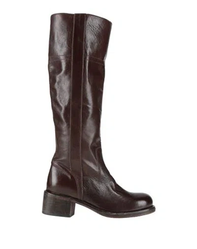 Moma Woman Boot Dark Brown Size 8 Calfskin