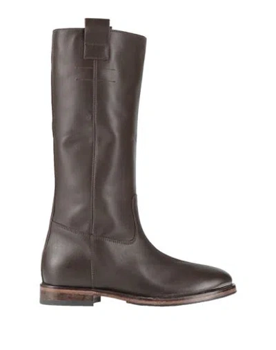 Moma Woman Boot Dark Brown Size 8 Calfskin