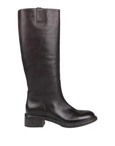 Moma Woman Boot Dark Brown Size 9 Calfskin