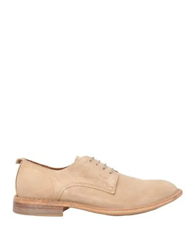 Moma Woman Lace-up Shoes Beige Size 6.5 Soft Leather In Neutral