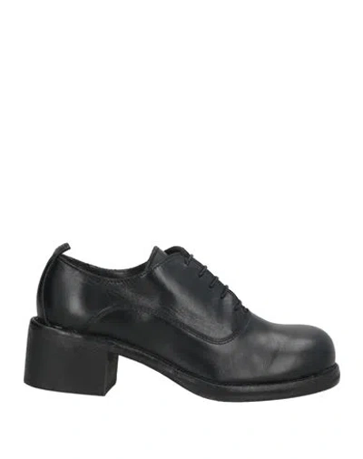 Moma Woman Lace-up Shoes Black Size 8 Calfskin