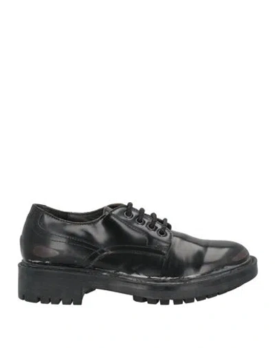 Moma Woman Lace-up Shoes Black Size 8 Leather