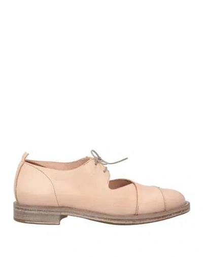 Moma Woman Lace-up Shoes Blush Size 8 Leather In Pink