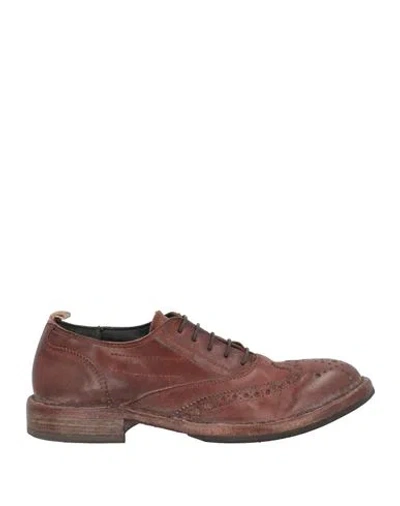 Moma Woman Lace-up Shoes Brown Size 8 Leather