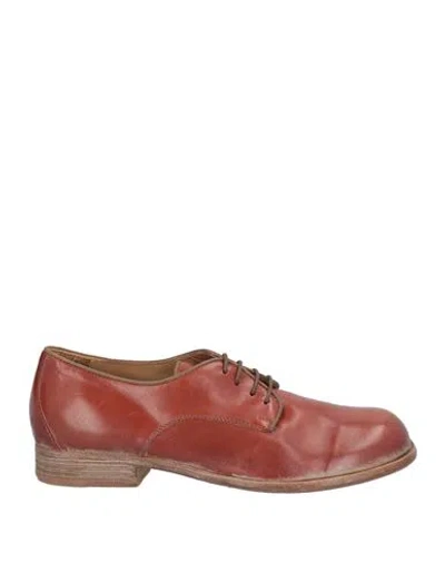 Moma Woman Lace-up Shoes Brown Size 8 Leather