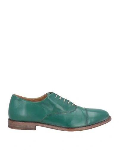 Moma Woman Lace-up Shoes Green Size 8 Leather