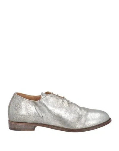 Moma Woman Lace-up Shoes Grey Size 7.5 Leather