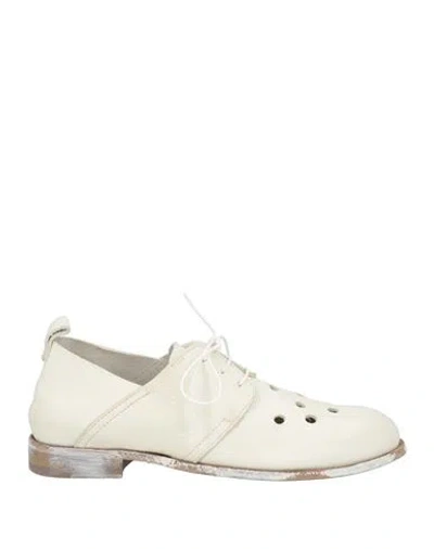 Moma Woman Lace-up Shoes Ivory Size 8 Leather In White