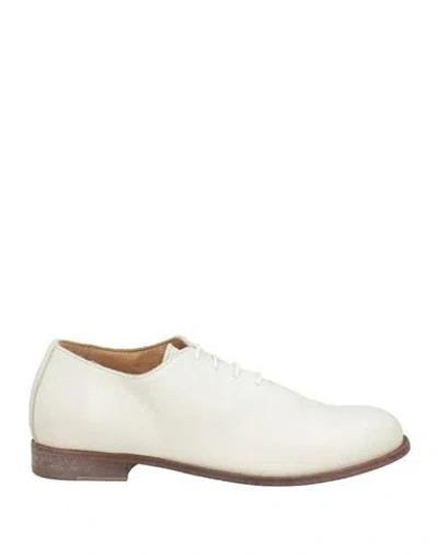 Moma Woman Lace-up Shoes Ivory Size 8 Leather In White