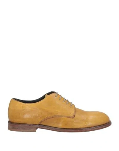 Moma Woman Lace-up Shoes Mustard Size 8 Calfskin