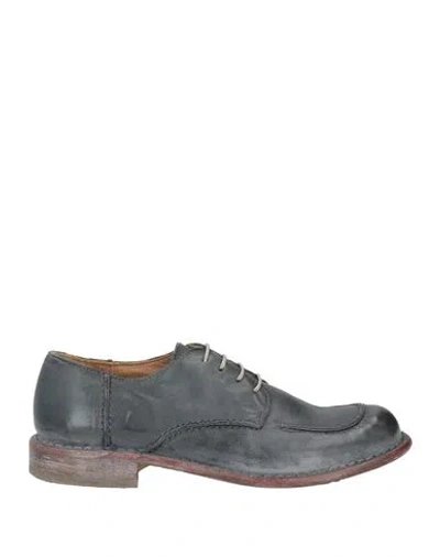 Moma Woman Lace-up Shoes Navy Blue Size 8 Leather