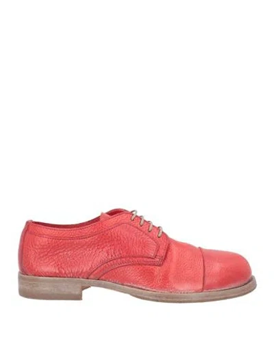 Moma Woman Lace-up Shoes Red Size 8 Leather