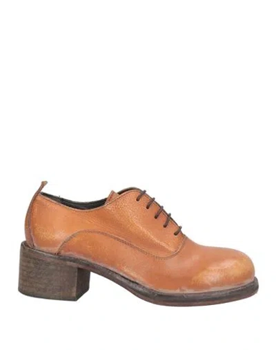 Moma Woman Lace-up Shoes Tan Size 8 Calfskin