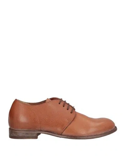 Moma Woman Lace-up Shoes Tan Size 8 Leather In Brown