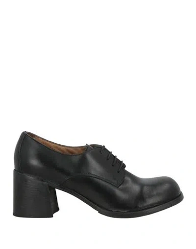 Moma Woman Lace-up Shoes Black Size 8 Calfskin