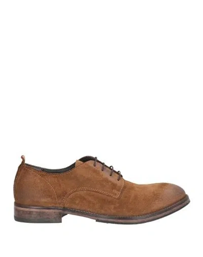 Moma Woman Lace-up Shoes Camel Size 8 Leather In Multi