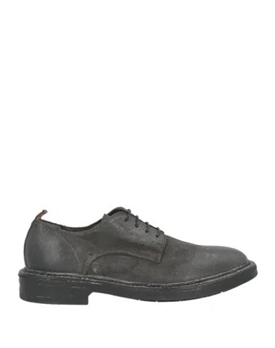 Moma Woman Lace-up Shoes Charcoal Size 8 Leather In Gray