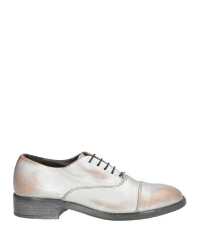 Moma Woman Lace-up Shoes Silver Size 8 Leather