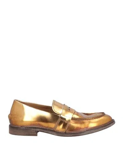 Moma Woman Loafers Bronze Size 8 Calfskin In Yellow