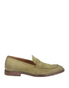 Moma Woman Loafers Sage Green Size 8 Leather In Sage Green
