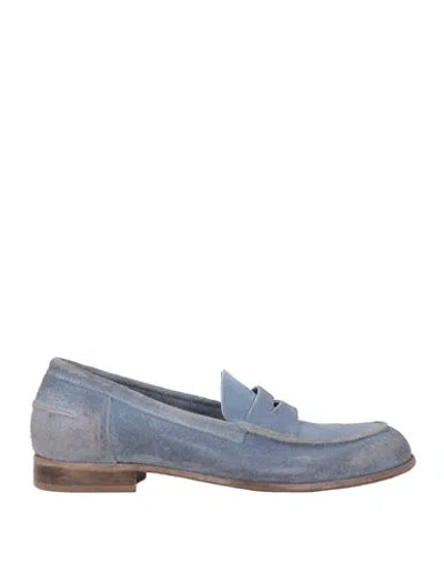Moma Woman Loafers Slate Blue Size 8 Leather
