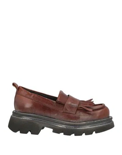 Moma Woman Loafers Tan Size 9 Leather