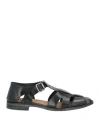 Moma Woman Sandals Black Size 11 Leather In Black