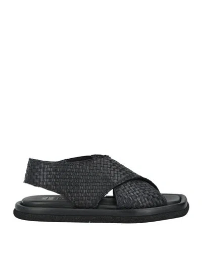 Moma Woman Sandals Black Size 8 Leather