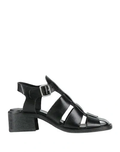 Moma Woman Sandals Black Size 8 Leather