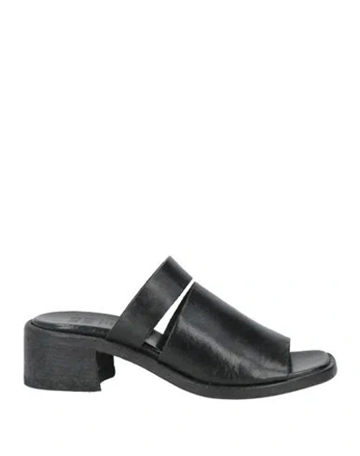 Moma Woman Sandals Black Size 8 Leather
