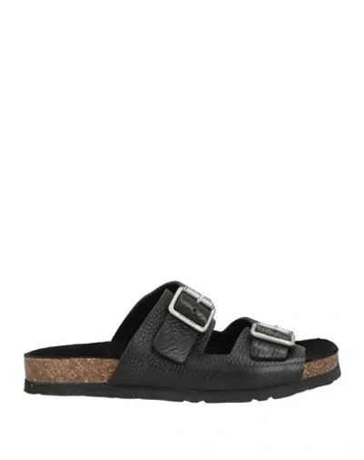 Moma Woman Sandals Black Size 8 Leather