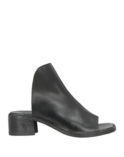 Moma Woman Sandals Black Size 8 Leather