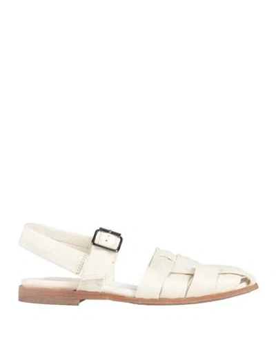 Moma Woman Sandals Cream Size 8 Leather In White