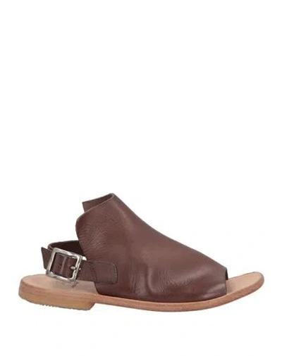 Moma Woman Sandals Dark Brown Size 8 Cowhide