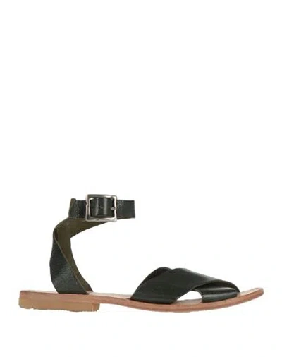 Moma Woman Sandals Dark Green Size 8 Cowhide