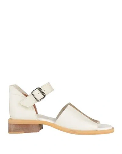 Moma Woman Sandals Ivory Size 8 Leather In White