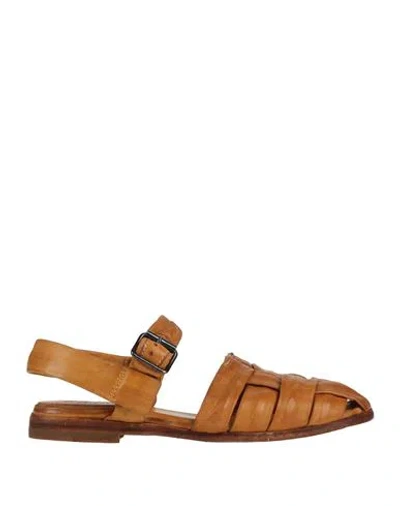 Moma Woman Sandals Ocher Size 8 Leather In Yellow