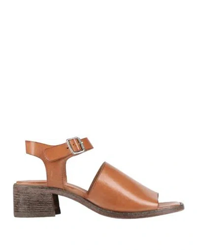 Moma Woman Sandals Tan Size 6 Leather In Brown