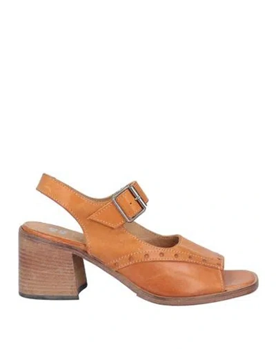 Moma Woman Sandals Tan Size 8 Leather In Brown